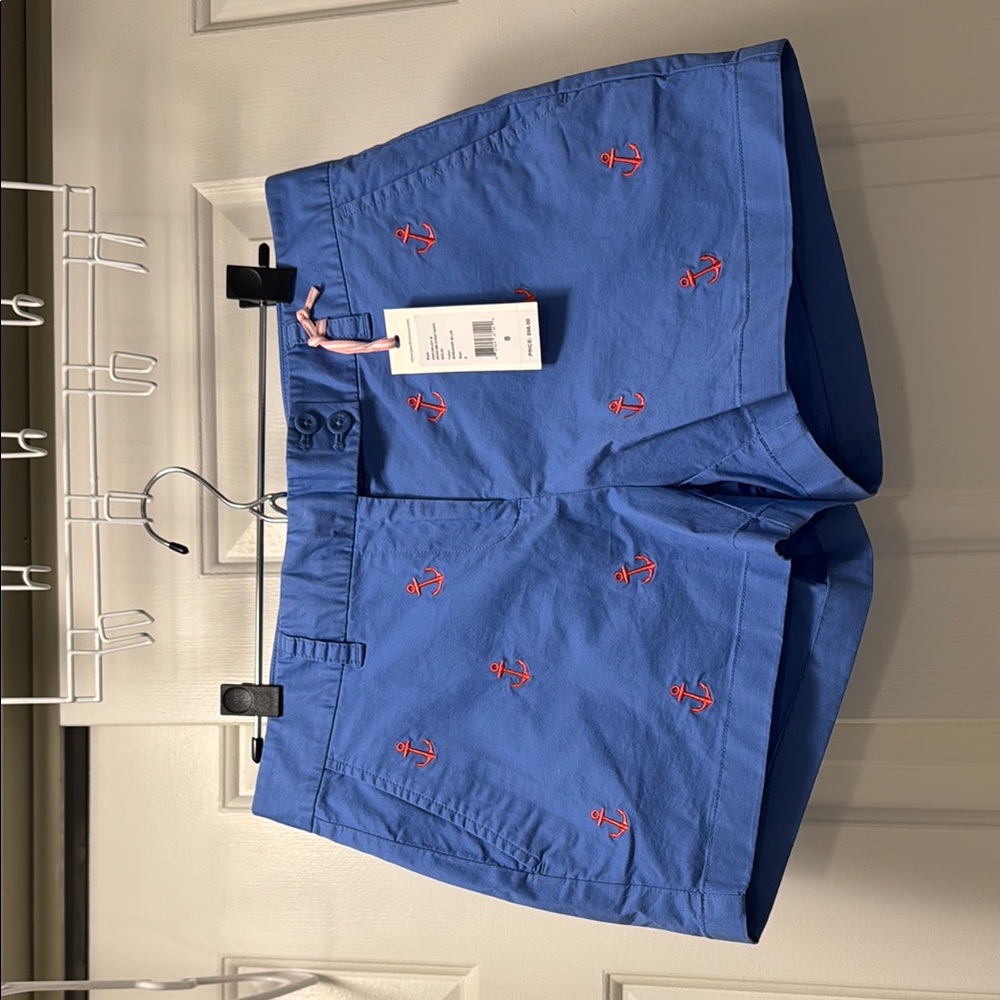 Vineyard Vines Blue Shorts with Red Anchors